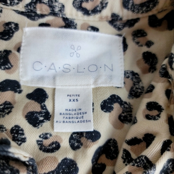 NWT Caslon Leopard Print Button Down‎ Women's Utility Jacket Size XXS - Picture 3 of 11
